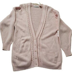 Vintage Venezia Pink Oversized Cardigan Womens 14/16 Coquette Cottagecore